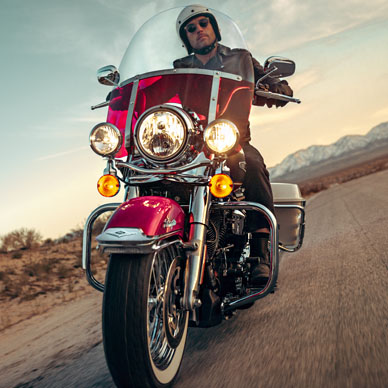 Electra Glide Highway King motorcycle Rider Safety Enhancements